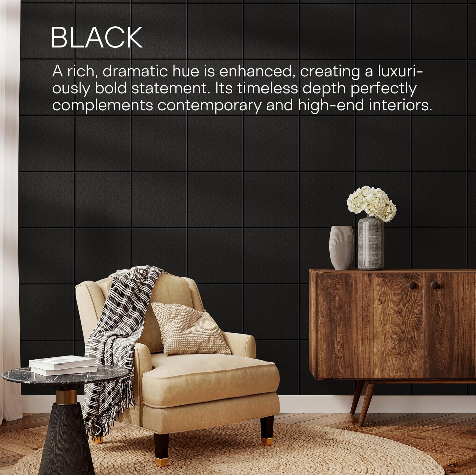 MaxGear Large Cork Board for Wall 36" x 24", Black Bulletin Board, 6 Pack Felt Wall Tiles with Pushpins, Cork Boards for Office Push Pin Board Tack Felt Board