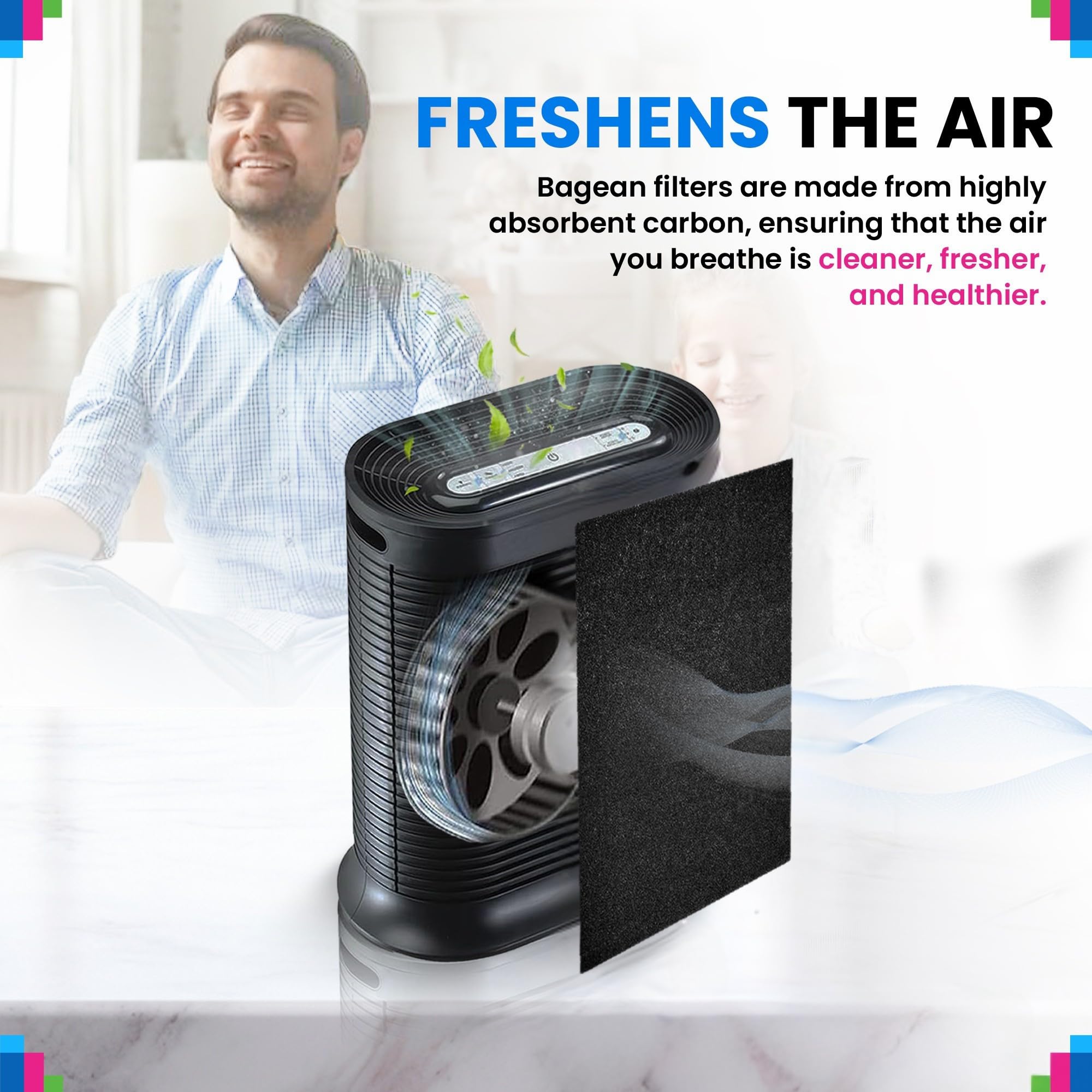 Cut to Fit Activated Carbon Filter Sheet 16” x 48” - Activated Carbon Air Filter for Air Purifiers Window AC Air Vent And More - Charcoal Filters Effectively Remove Odors & Freshens the Air (2-Pack)