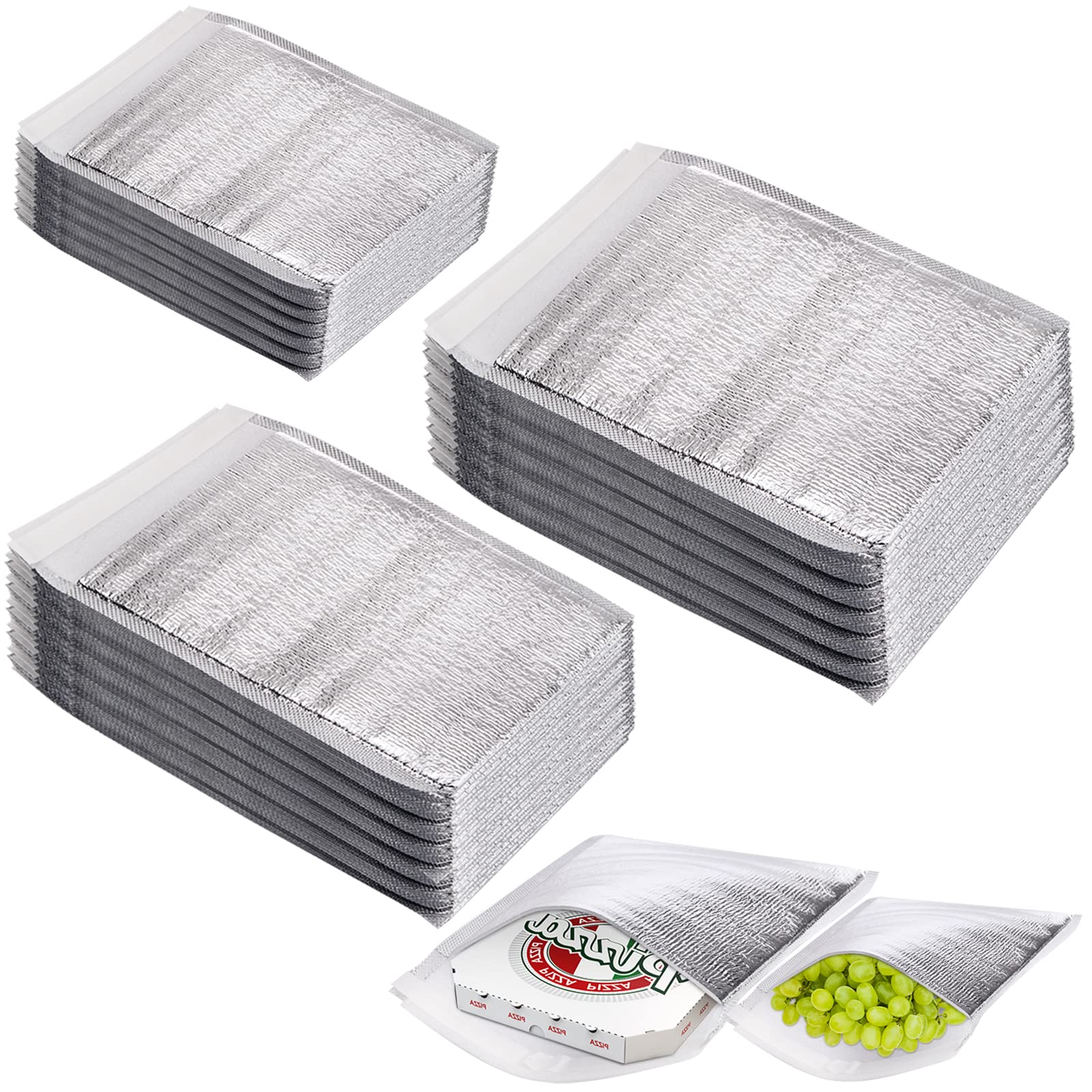 ZEAYEA 30 Pack Reusable Insulation Bags, Thermal Box Liners for Cold and Hot Food, Insulated Shipping Mailers Envelope Bags, Waterproof Insulation Package for Lunch Food Bento Camping Picnic, 3 Size