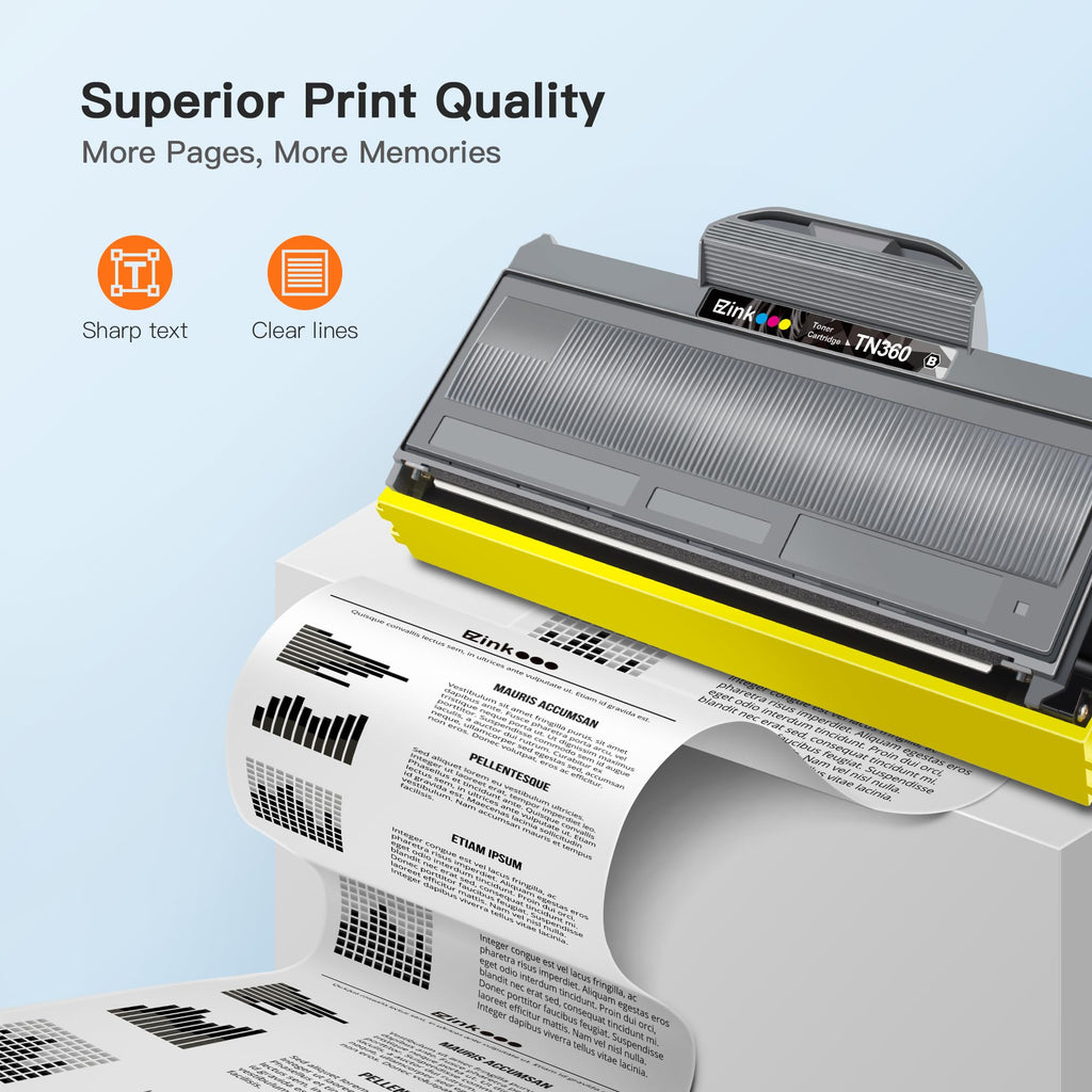 TN-360 Toner Cartridges 2 Pack Compatible Replacement for Brother TN360 TN-360 TN330 for DCP-7040 DCP-7030 MFC-7840W HL-2140 MFC-7340 MFC-7440N HL-2170W HL-2150N Printer High Capacity BlackTN360 Toner