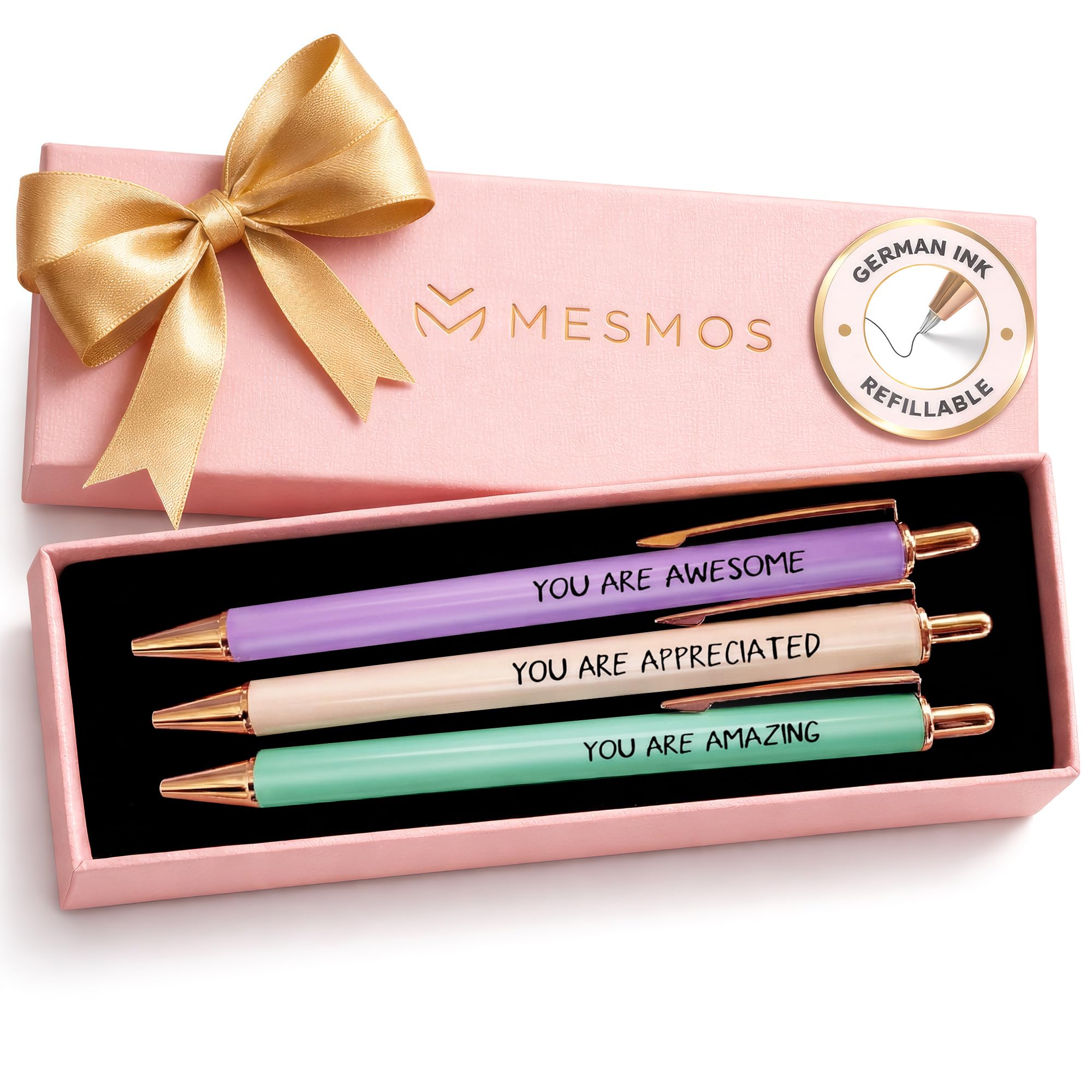 MESMOS Fancy Pens, Thank You Gifts for Women, Teacher Must Haves, Aesthetic Back to School Supplies for Teen Girls, School Stuff, Cute Pens, Coworker Employee Teacher Appreciation Gifts for Women