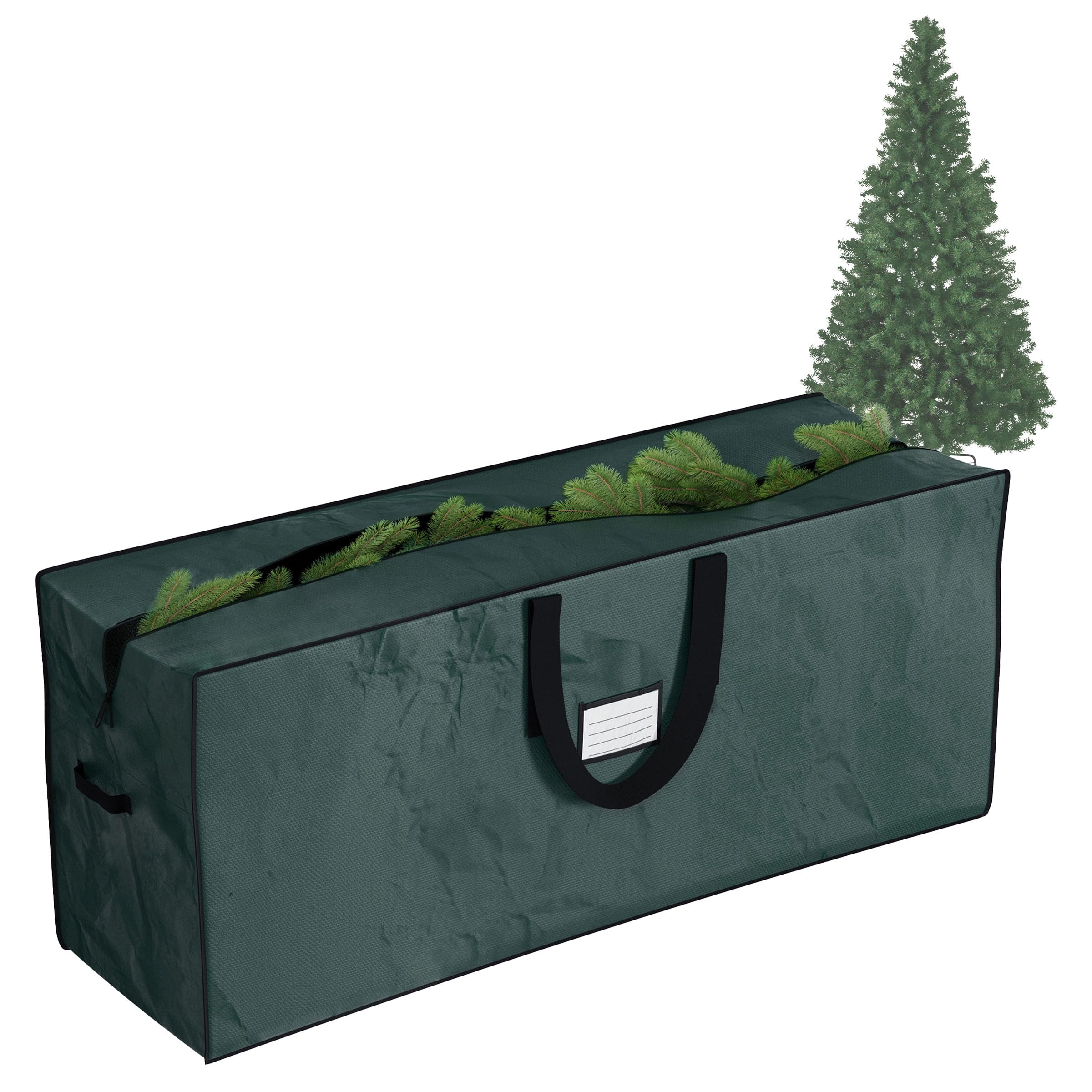 Christmas Tree Storage Bag, Fits up to 7.5 Foot Artificial Tree, Protects Holiday Decorations from Moisture & Damage by Elf Stor (Green)