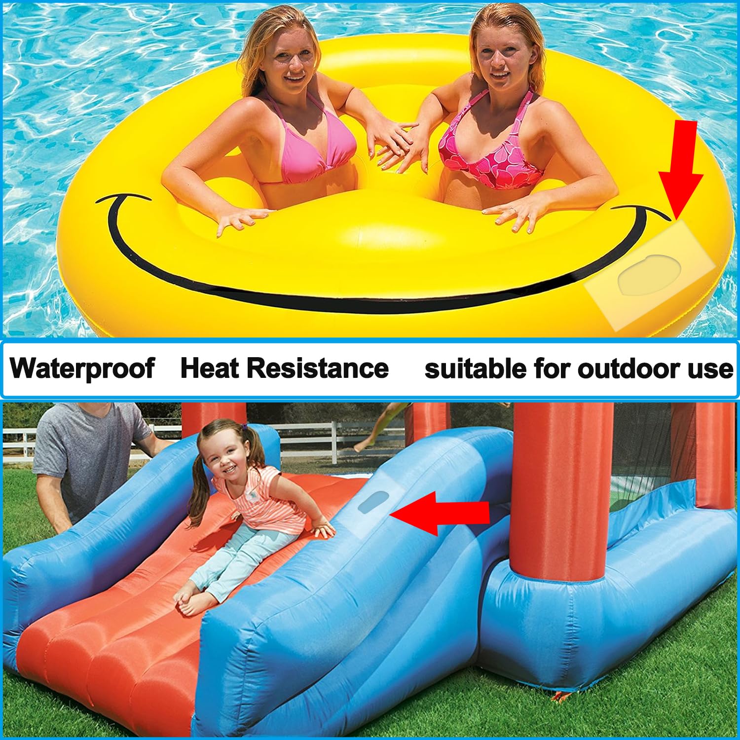 KAIHENG 4IN x 7FT Inflatable Patch Repair Kit, Waterproof TPU Air Mattress Patch Kit, Pool Repair Patch, Repair Tape for Pool Swimming Ring Pool Floats Bounce House Air Bed Tent Inflatable Toys