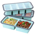 Asaloy 3 Pack （1-1.4-2 Cup）Silicone Food Freezer Molds With Lids,Easy to Release Silicone Soup Freezer Containers Tray for Meal Prepping,Leakproof, Suitable for Dishwasher/Oven/Fridge (Blue)