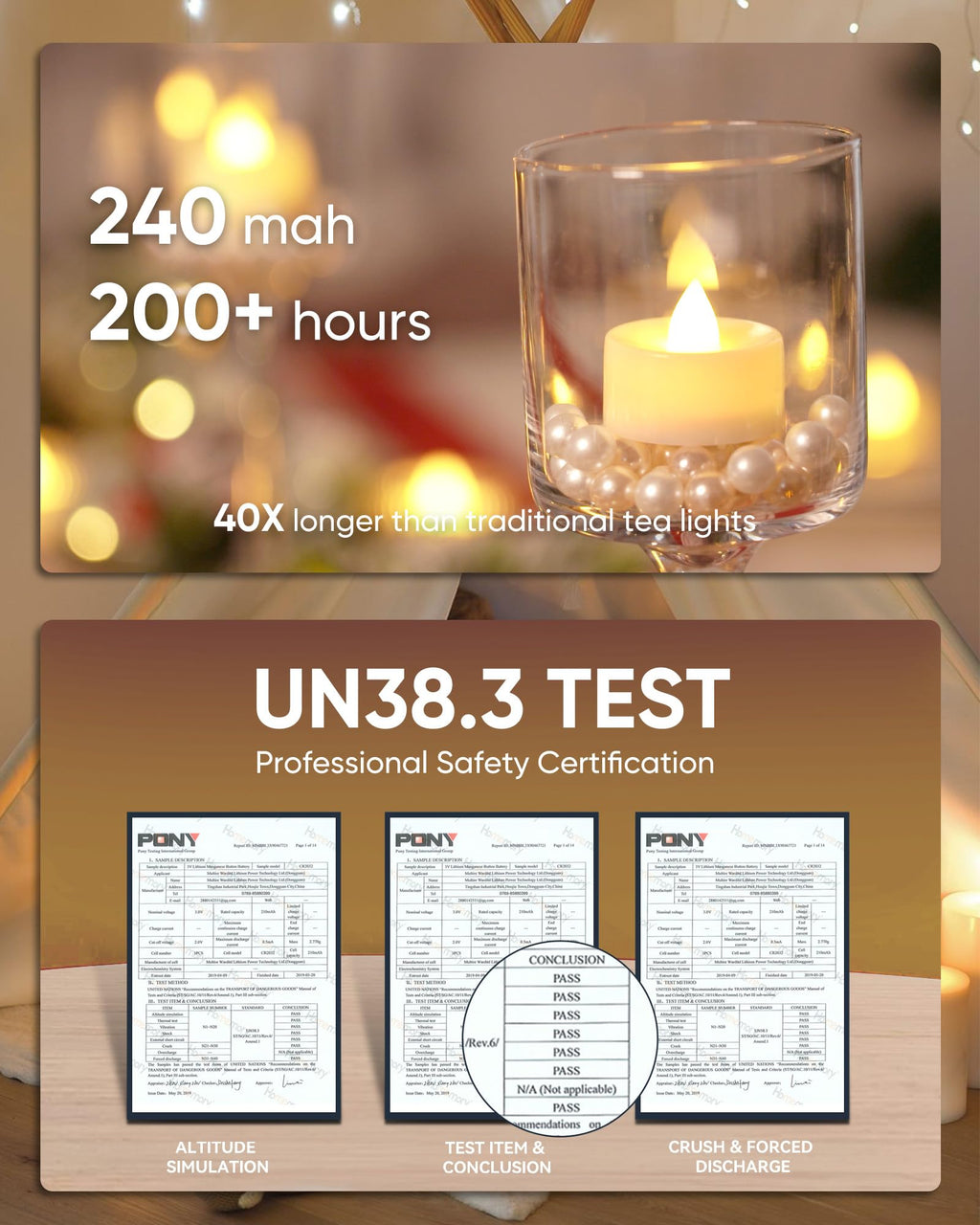Homemory Battery LED Tea Lights, Pack of 24, Flameless Tealight Candles with Warm White Flickering Light, Dia 1.4’’ Electric Fake Candle for Votive, Wedding, Party, Table, Diningroom, Gift