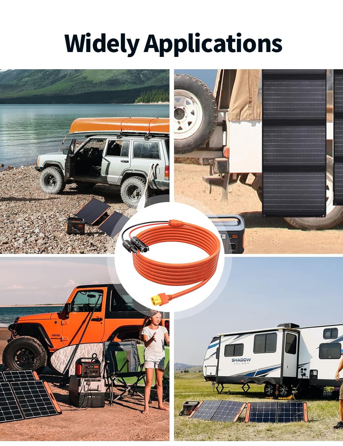 Tonton M-C-4 Solar Connector to XT60 Adapter Connector Cable, 12AWG Solar Panel Adapter for EF ECOFLOW River & Delta Series Portable Power Station, Solar Generator, RV Foldable Solar Panel (3M/10FT)
