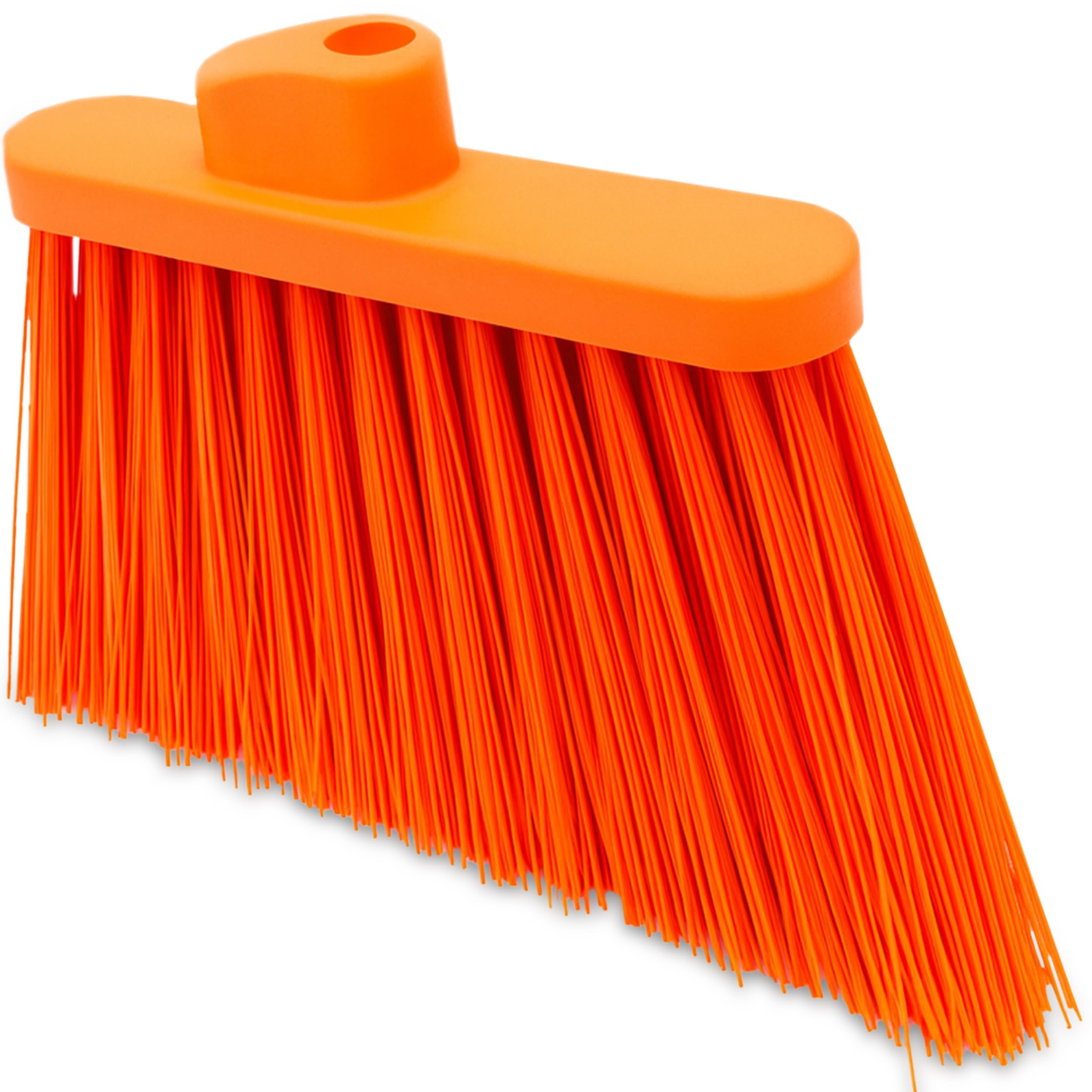 Sparta Sweeper Broom – 12 Inch Angled Outdoor Broom Head with Durable Polypropylene Bristles, Standard Thread Compatible for Home Garage or Kitchen Cleaning, Orange