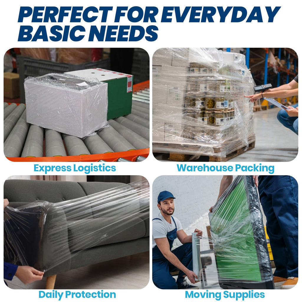 ADHES Heavy Duty Shrink Wrap Roll, 15 Inch x 1000 Feet, Stretch Wrap Stretch Film, 60 Gauge Industrial Strength Plastic Moving Wrap for Pallet Wrap, Furniture Wrapping Moving & Protection