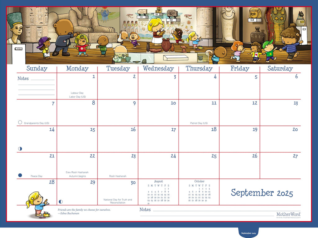 2025 MotherWord Deluxe Ultimate Family Calendar and Chore Chart, 16-Month Family Planner, Sept 2024-Dec 2025, English, Large Deluxe Version, 18" x 13.5" (MWFCT12825)