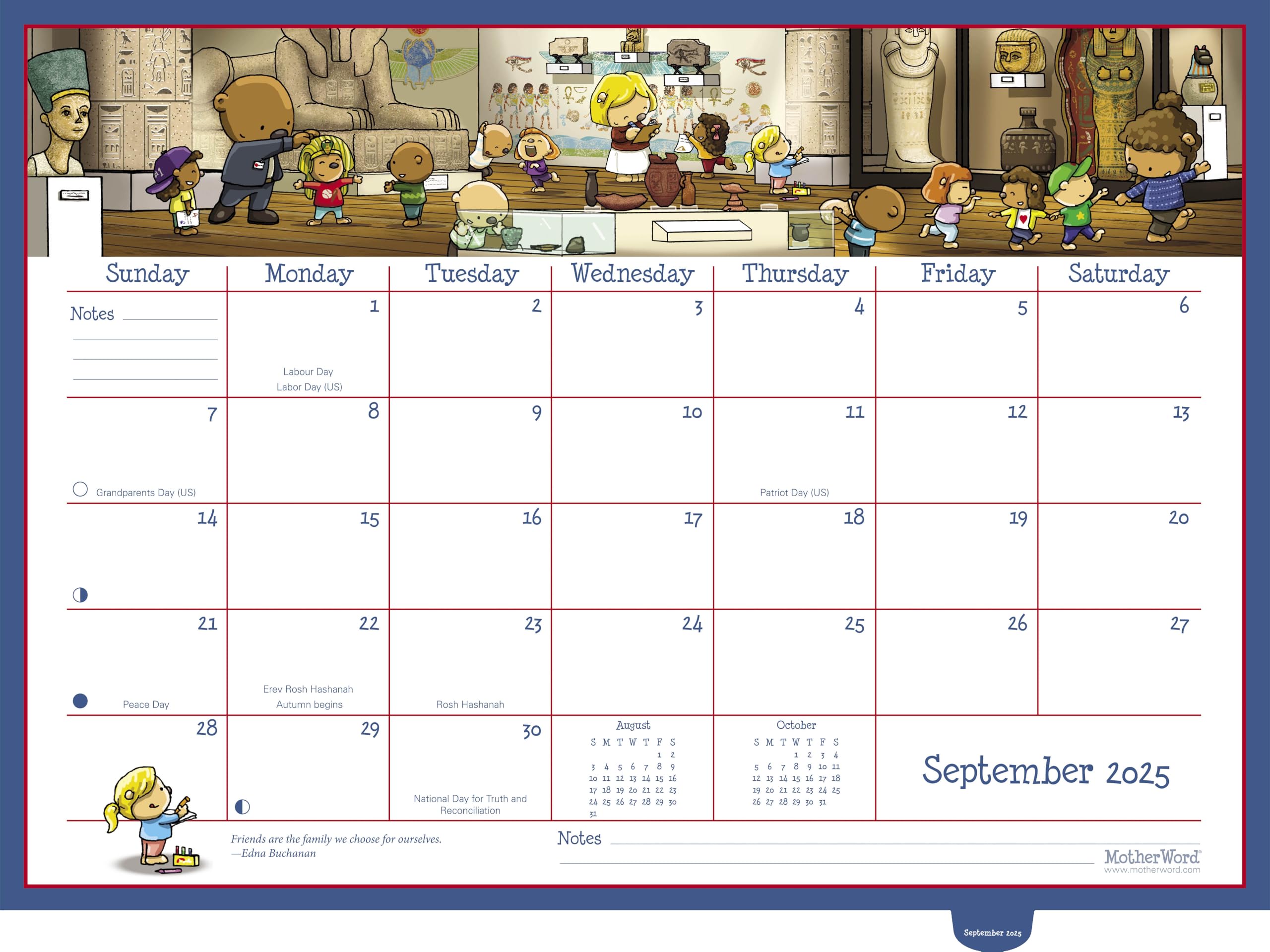 2025 MotherWord Deluxe Ultimate Family Calendar and Chore Chart, 16-Month Family Planner, Sept 2024-Dec 2025, English, Large Deluxe Version, 18" x 13.5" (MWFCT12825)