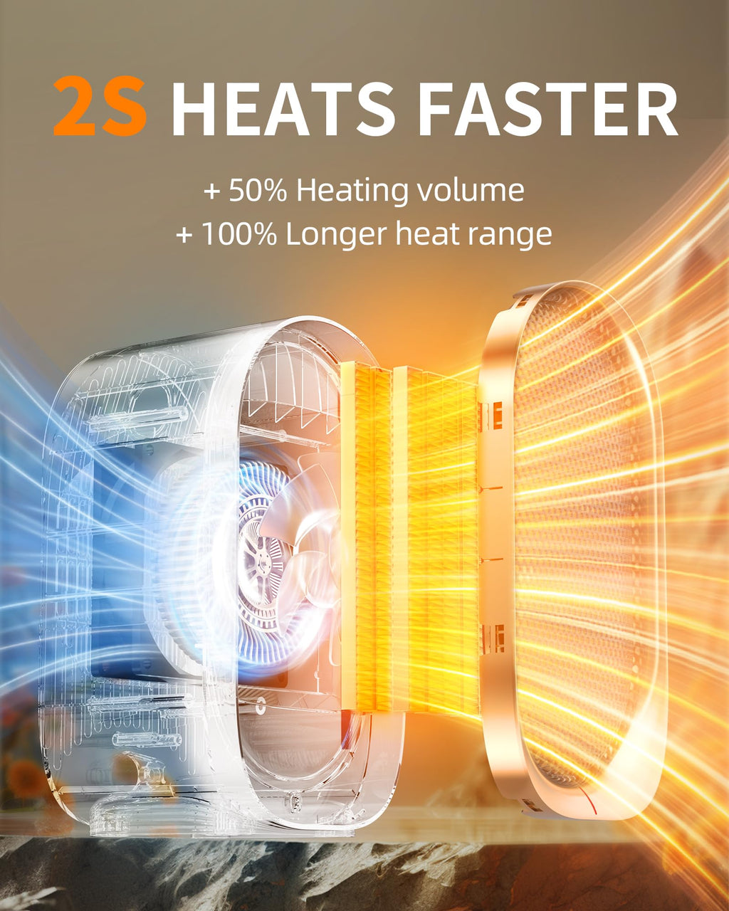 Space Heater, Portable Heater for Indoor Use, Small Electric Heaters with Overheat & Tip-Over Protection, Mini Desk Heaters for Office Bedroom Bathroom, Compact & Efficient Heating, Snow Withe