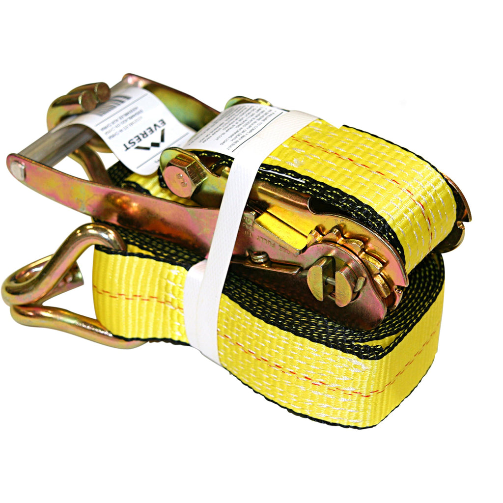 Everest Tough-Tech Series Heavy Duty Premium Ratchet Tie Down Strap – 1 pack – 2 inch – 27 Ft – 3333 LBS Load Cap – 10000 LB Break Strength – Cargo Strap for Moving Appliances, Lawn Equipment, Motorcycle, Camping Equipment, Outdoor Activities, Engineered