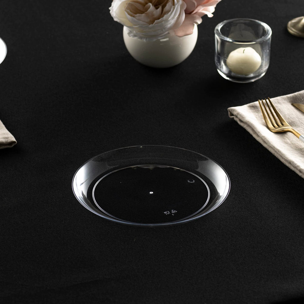 [7'' 40 Pack] 7'' inch Premium Heavy Weight Crystal Clear Classy Disposable hard Plastic Salad plates