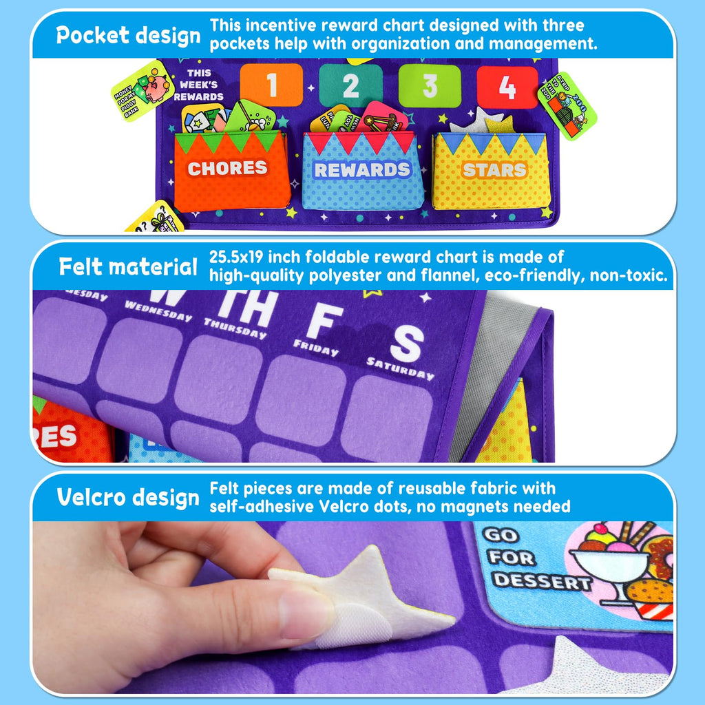 Taika 25.5x19 inch Incentive Chart, Behavior Reward Chart, Reward Charts, Training Chore Chart, Schedule for Kids, Responsibility Daily Chart, Behavior Checklist for 4 years+