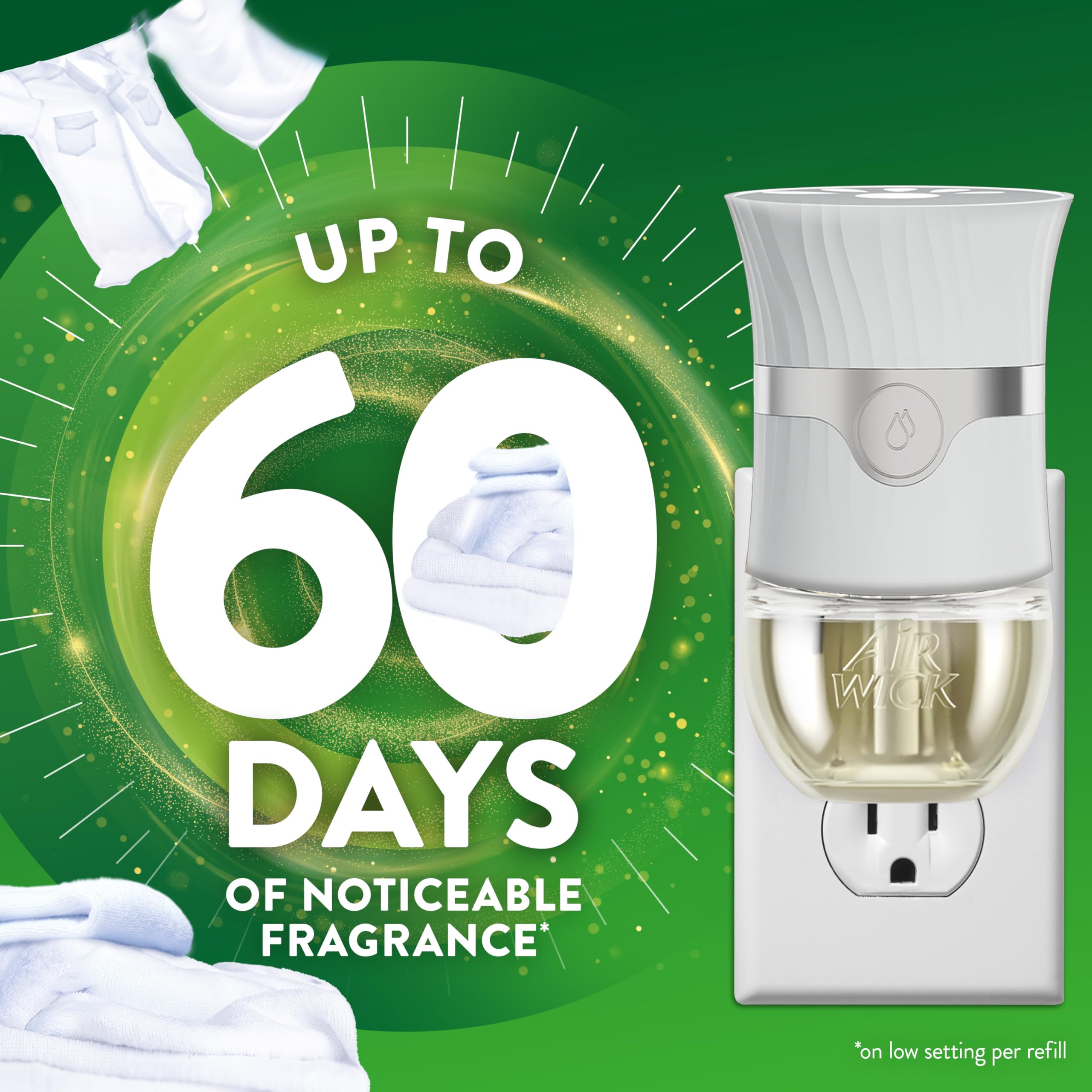 Air Wick Plug In Scented Oil, Fresh Linen, 10 Refills