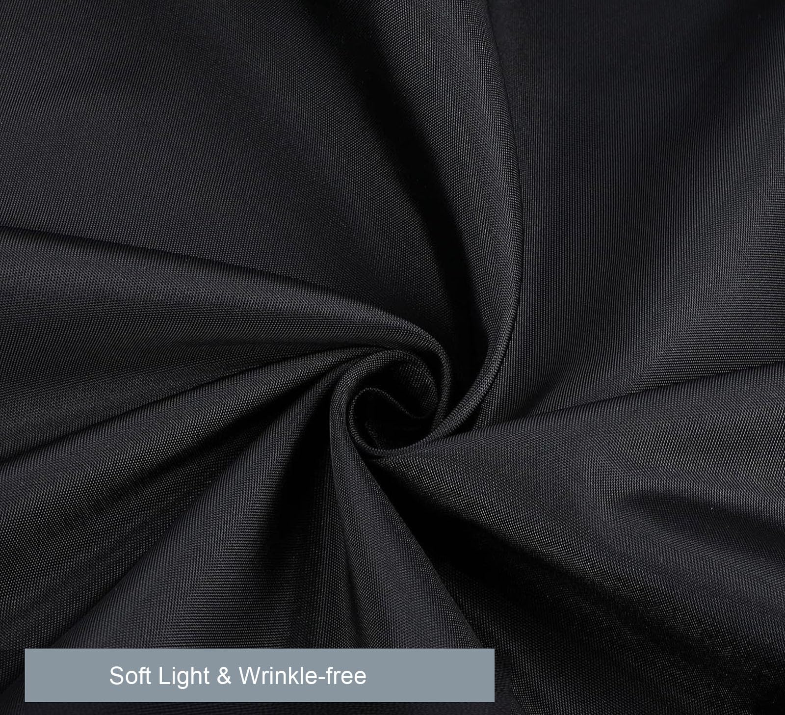 Keliniz Fabric Black Shower Curtain Liner 72x72 Inches Long,Washable Soft Cloth Bathroom Curtain with 12 Hooks, Decorative Luxury Spa Shower Liner,Water Repellent,Wrinkle-Free, 183x183CM