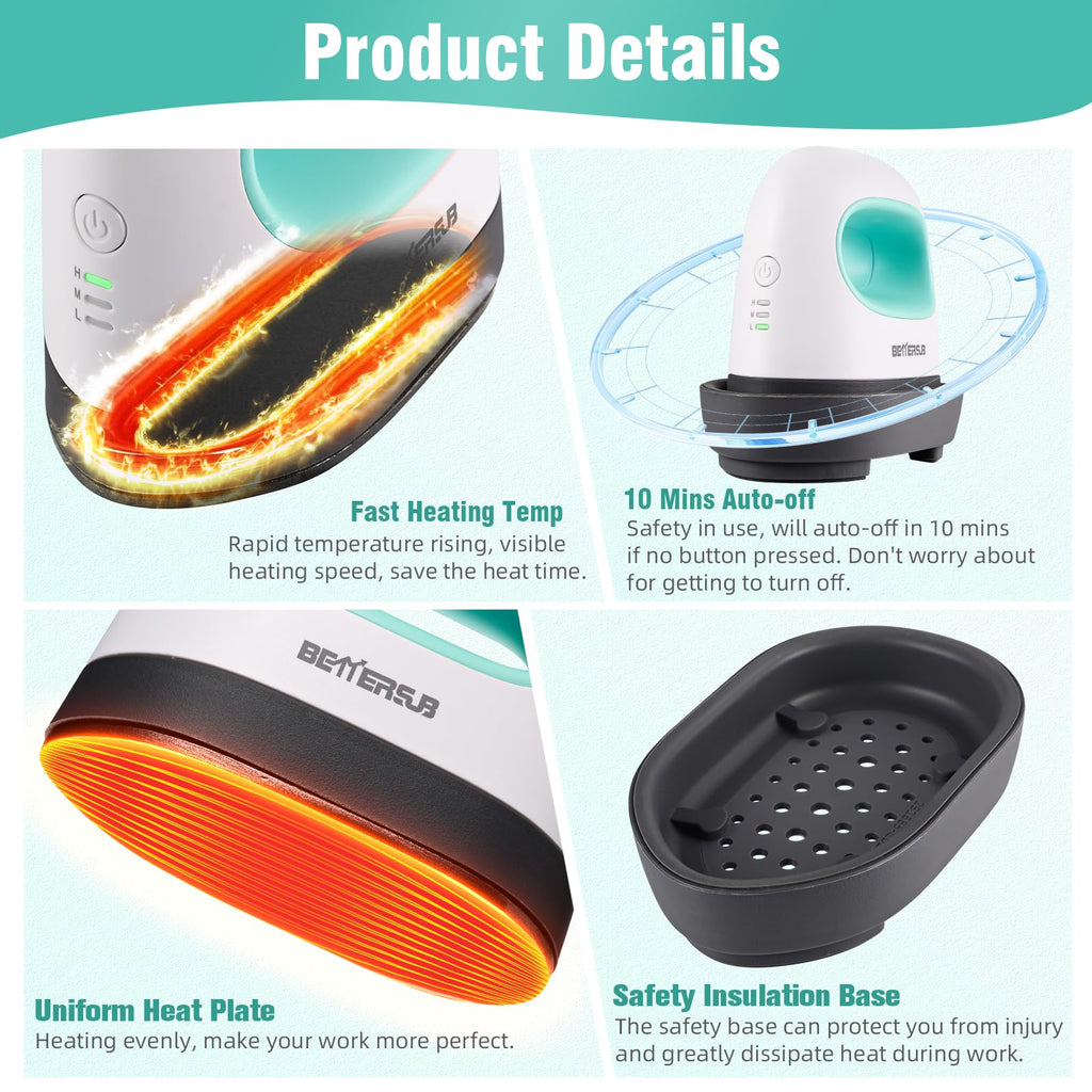 BetterSub Mini Heat Press Machine, Small Heat Press Portable Iron Press Machine, Sublimation and HTV Vinyl Shirt Press Machine for Hat, Bags, Heating Transfer Small Projects (Teal)