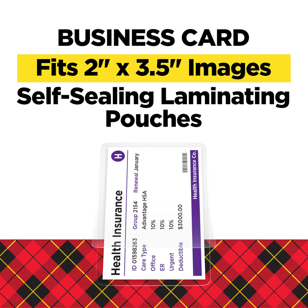 Scotch Self-Sealing Laminating Pouches, 9.5 mil, 2 7/16 x 3 7/8, Business Card Size, Pack of 25