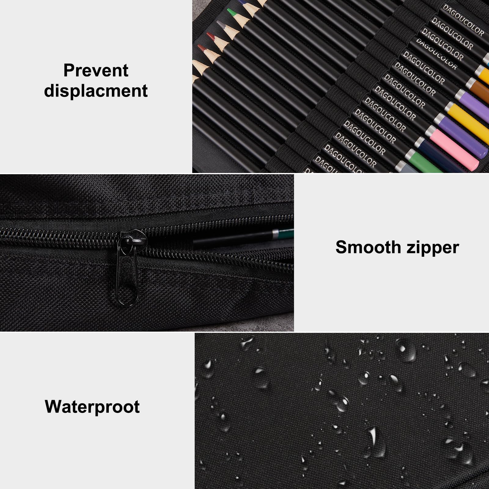 DagouColor Drawing Pencils in Shoulder Bag, 136 Colored Pencils Drawing Kit, Sketching Set with 3-Color Sketchbook, Coloring Book, Art Supplies for Artists Beginners Professionals Drawing Media