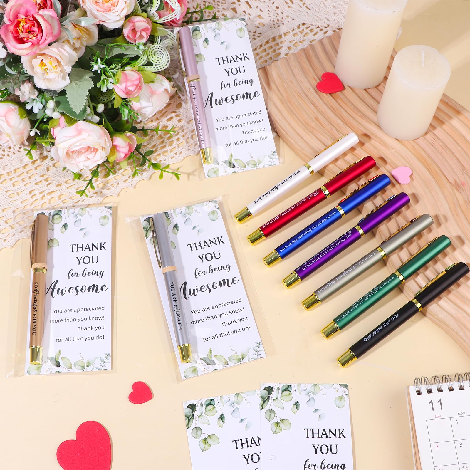 30 Sets Thank You Gifts Employee Appreciation Gift Bulk for Coworkers Motivational Pens with Thank You Cards Gift Bags Inspirational Gifts for Colleagues Staff Teacher Nurses Volunteer Team