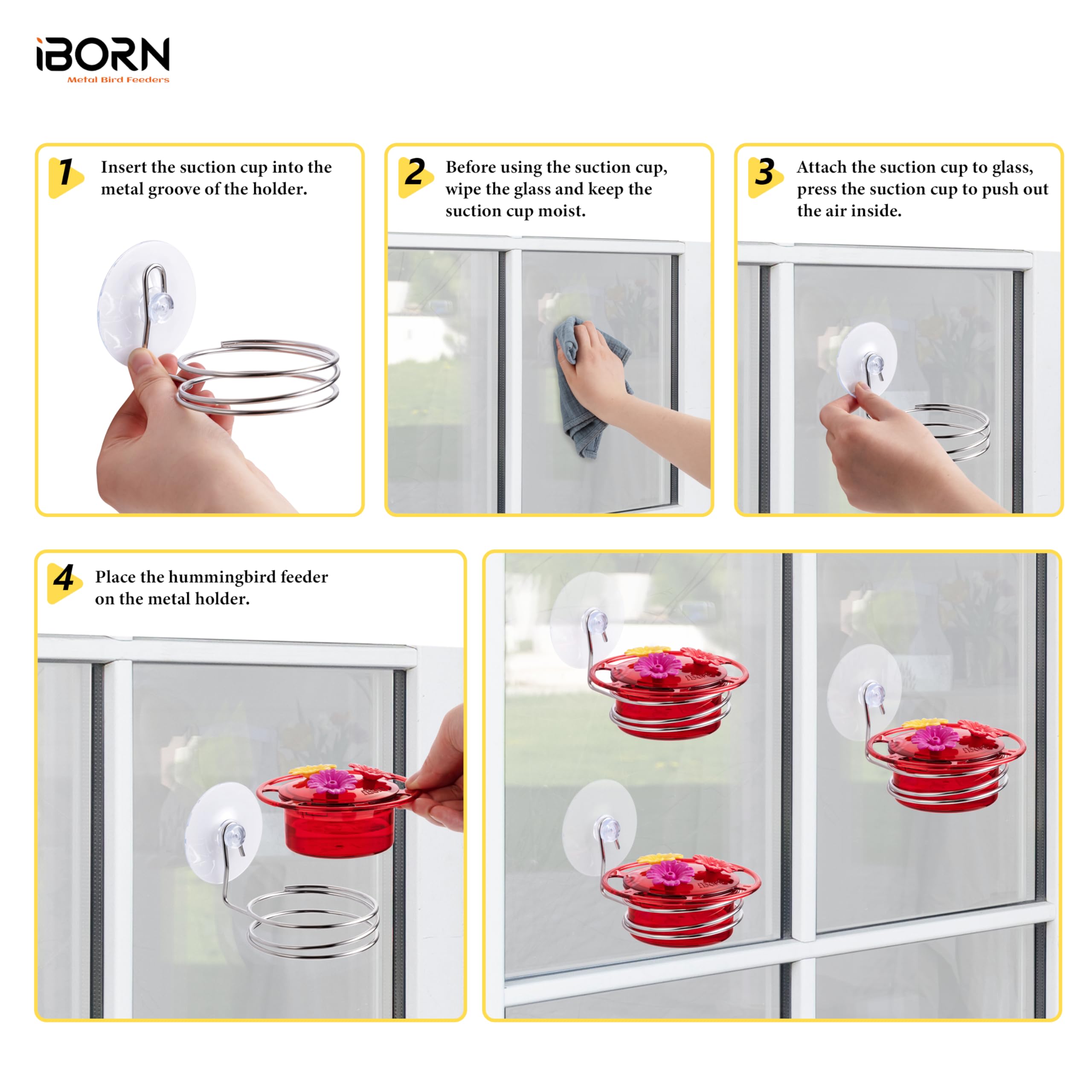iBorn Circular Hanging Hummingbird feeders for Outdoors 3PCS 3OZ Mini Hummingbird Feeder Humming Bird Feeder, Silicone Feeding Ports, Bee-Proof, 2025 New
