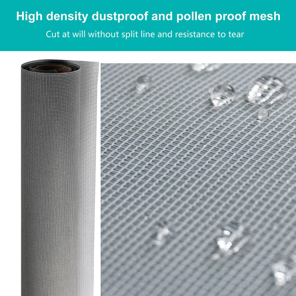 High Density dustproof and Pollen Proof net Screen mesh Used to Replace Screen Windows and Doors (Grey:109"X37"(276X95cm))