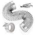 HOOMESUN Dryer Vent Hose 4 Inch 5FT Extra Thick Heavy Duty Flexible Exhaust Duct Hose, Aluminum Foil Insulated Ducting for Tight Space, HVAC Ducting Kit with 2 Clamps and 1 Tape
