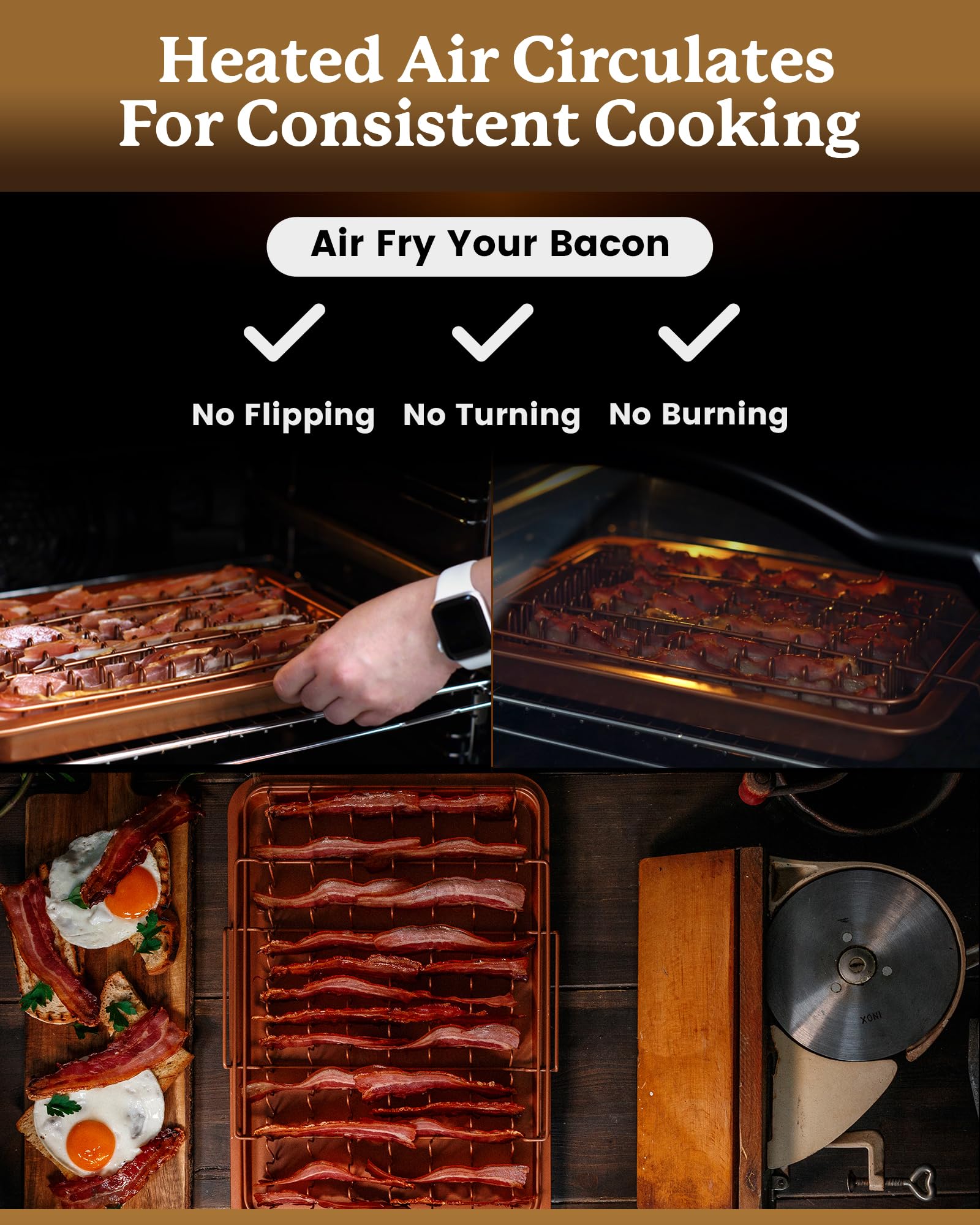 Bacon Bonanza by Gotham Steel Oven Healthier Bacon Drip Rack Tray with Pan – As Seen on TV