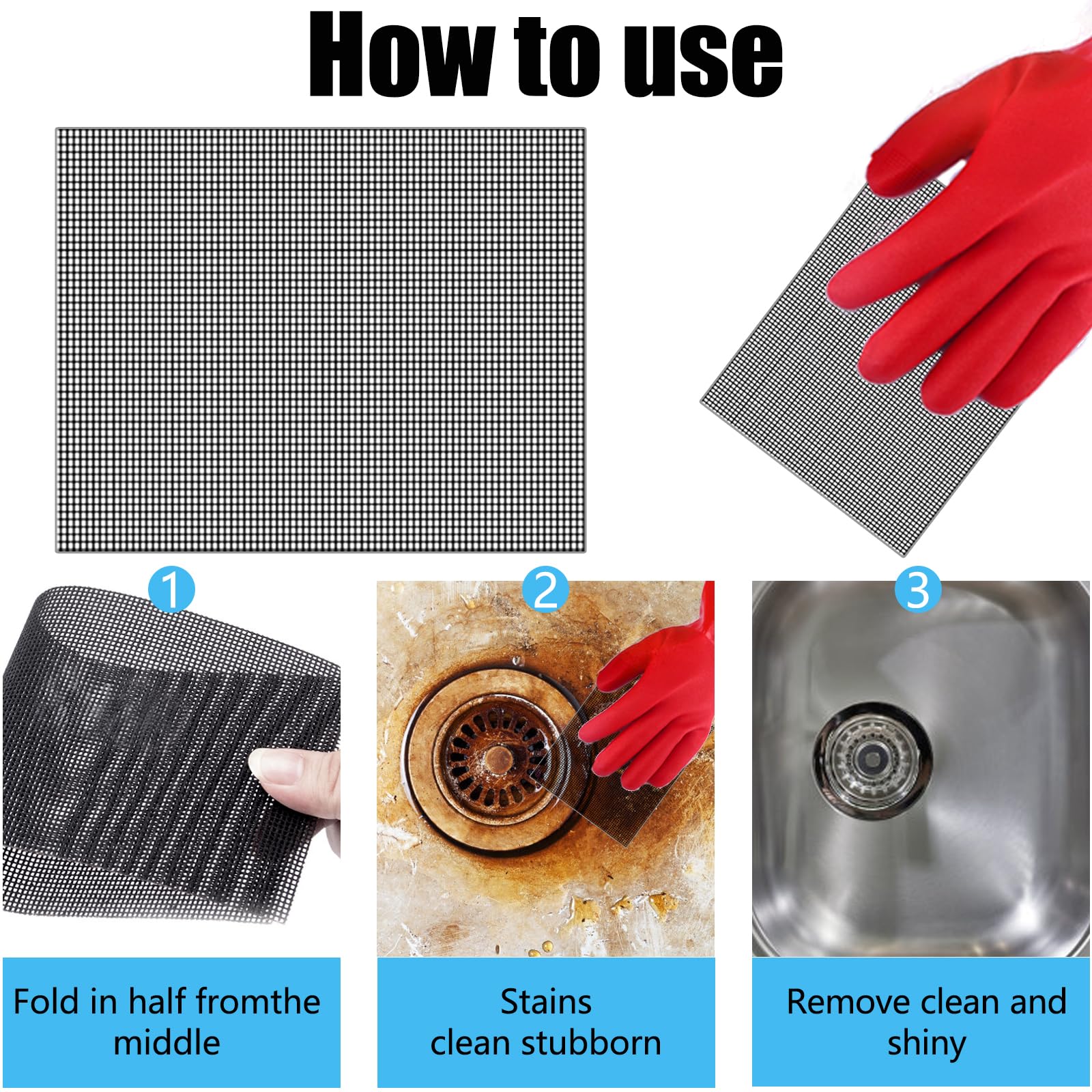 Qiveaory 2024 New Upgrade Toilet Cleaning Screens 50pcs Toilet Cleaner Hard Water 5.5 x 4 Inch Flexible Scrubbing Pads Remove Calcium Deposits Carbon Rust for Toilet Kitchen