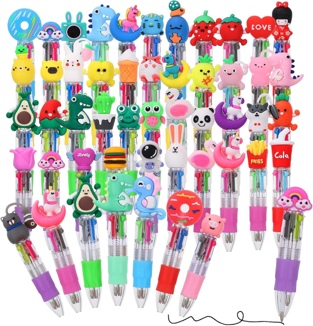 48 Pack Multicolor Pen in One, 4-in-1 Cute Pens Bulk Mini Fun Pens End of Year Gifts for Student Elementary Graduation Gift Classroom Prize Gift Birthday Party Favors Goodie Bags Stuffers