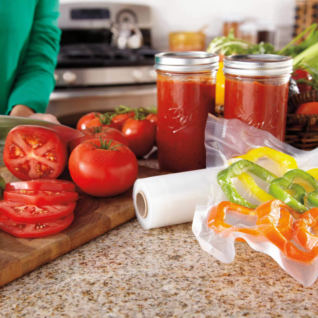 FoodSaver Vacuum Seal Rolls Variety Pack, Vacuum Sealer Rolls for Custom Length Airtight Food Storage Bags and Sous Vide, BPA-Free, 3 Rolls (11" x 16') and 2 Rolls (8" x 20') - 5 Total