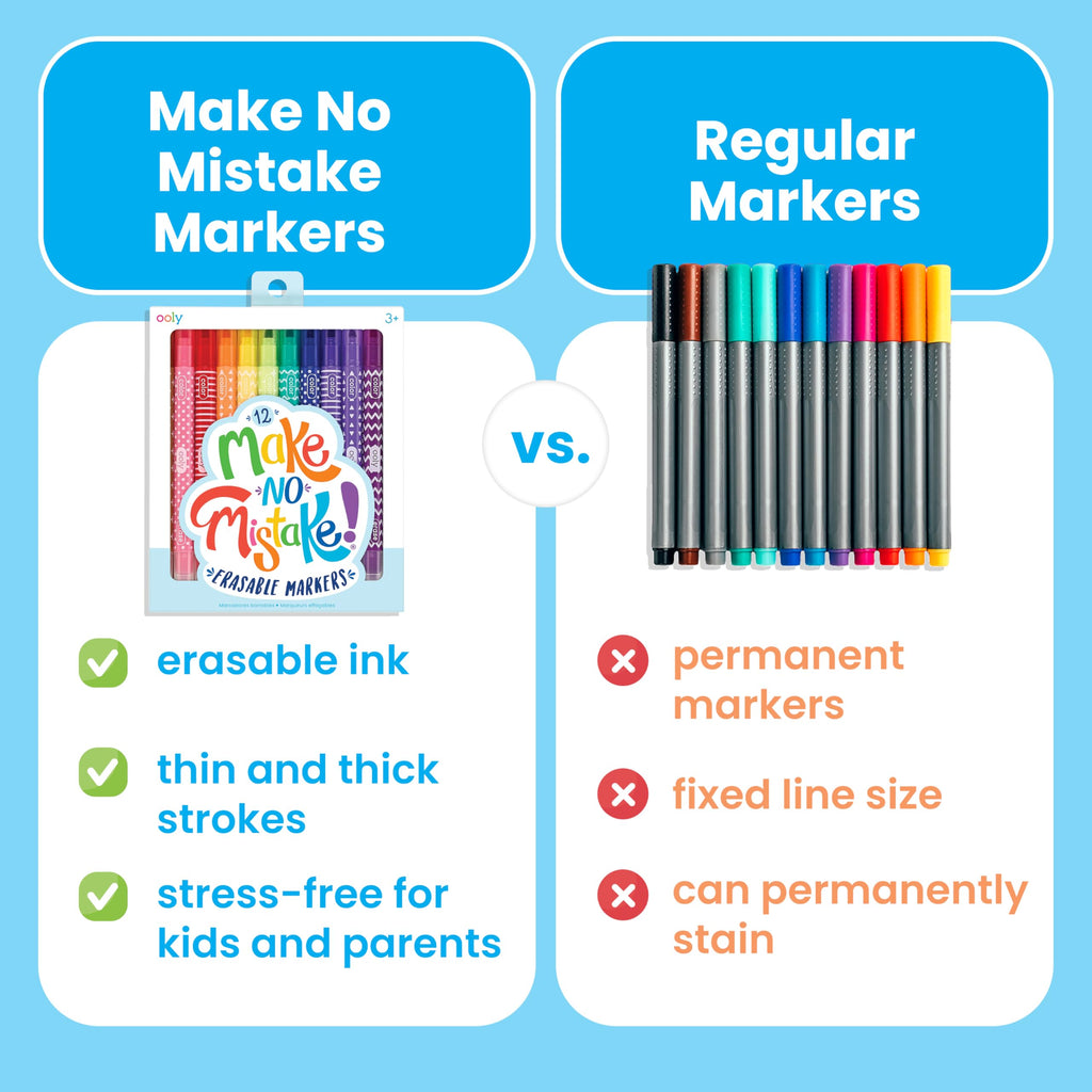 OOLY Make No Mistake Erasable Markers, Set of 12 (130-046)