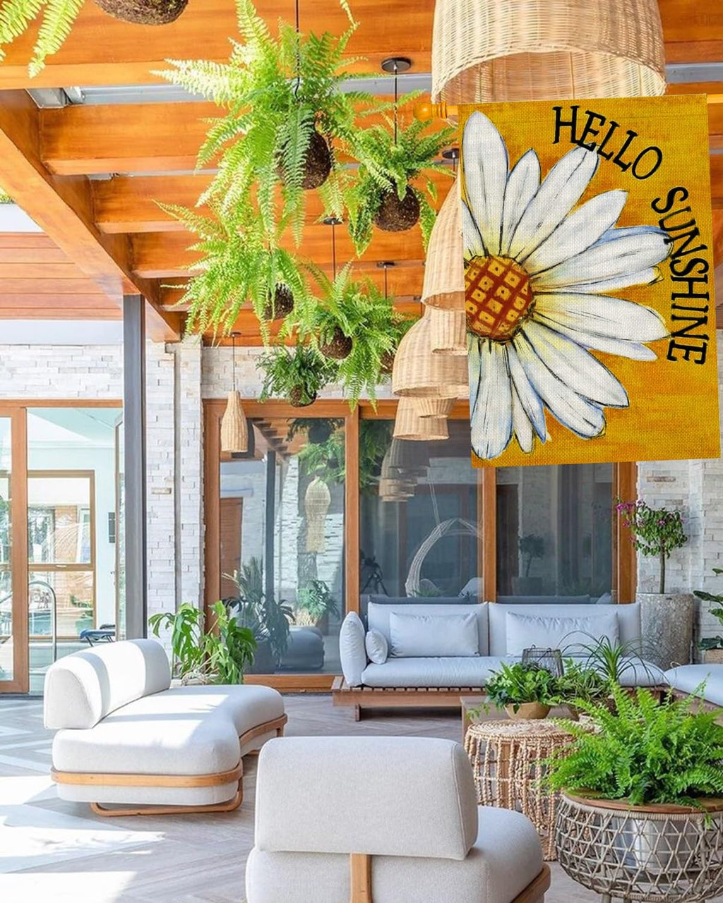 Spring Summer Flag 28 x 40 Double Sided, Large Outdoor Flag for Garden Yard and House, Floral Decorative flag for Outside