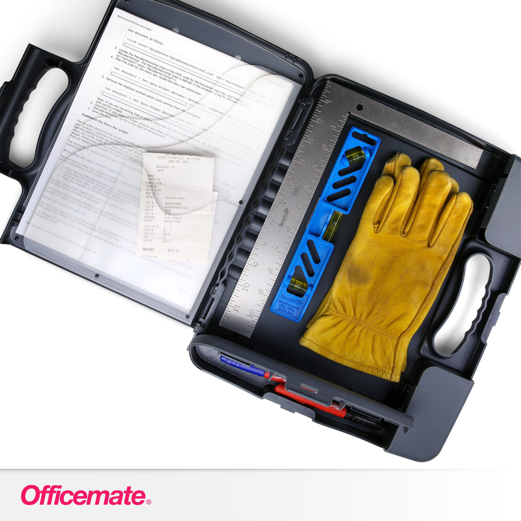 Officemate Portable Clipboard Storage Case, Charcoal (83301)