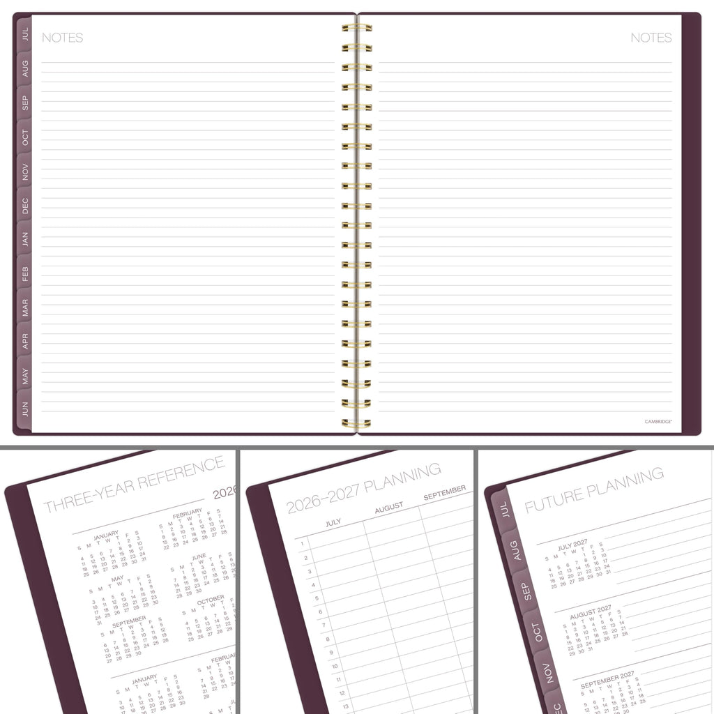 Cambridge Planner 2026-2027 Weekly & Monthly Academic 12-Month July-June, 8-1/2" x 11", Stria (1797-905A)