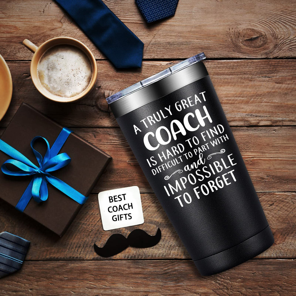DOEARTE Hockey Coach Gifts - Coach Gifts for Men - A Truly Great Coach is Hard to Find - Volleyball, Soccer, Football, Swim, Basketball Coach Gifts - Coach Tumbler 20oz