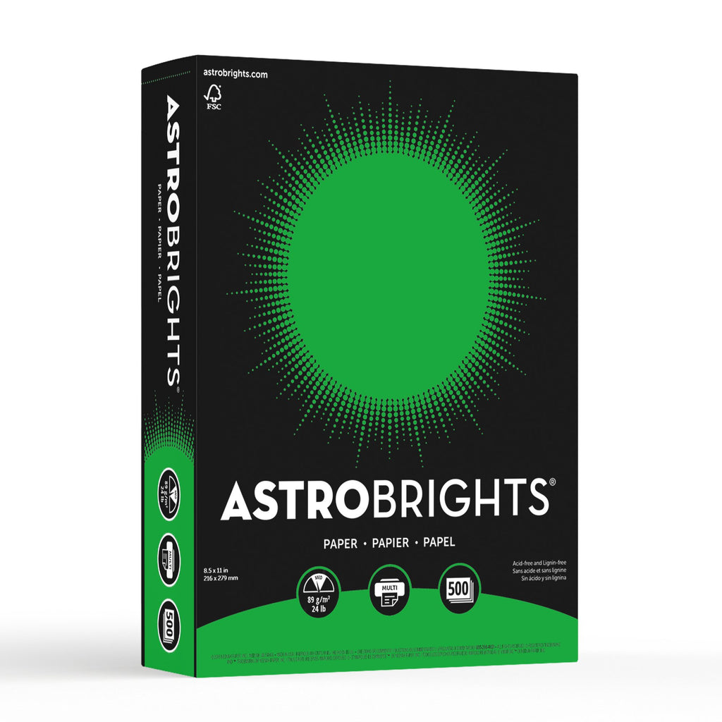 Neenah Astrobrights Premium Color Paper, 24 lb, 8.5 x 11 Inches, 500 Sheets, Gamma Green