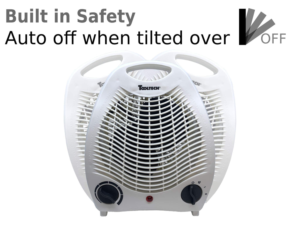 Tooltech® 750-1500-Watt Compact Fan Heater with Adjustable Thermostat