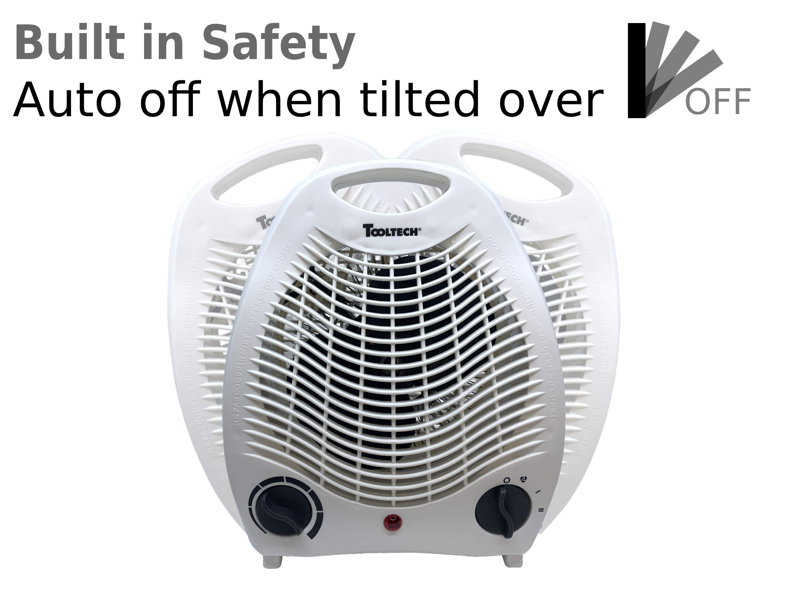 Tooltech® 750-1500-Watt Compact Fan Heater with Adjustable Thermostat