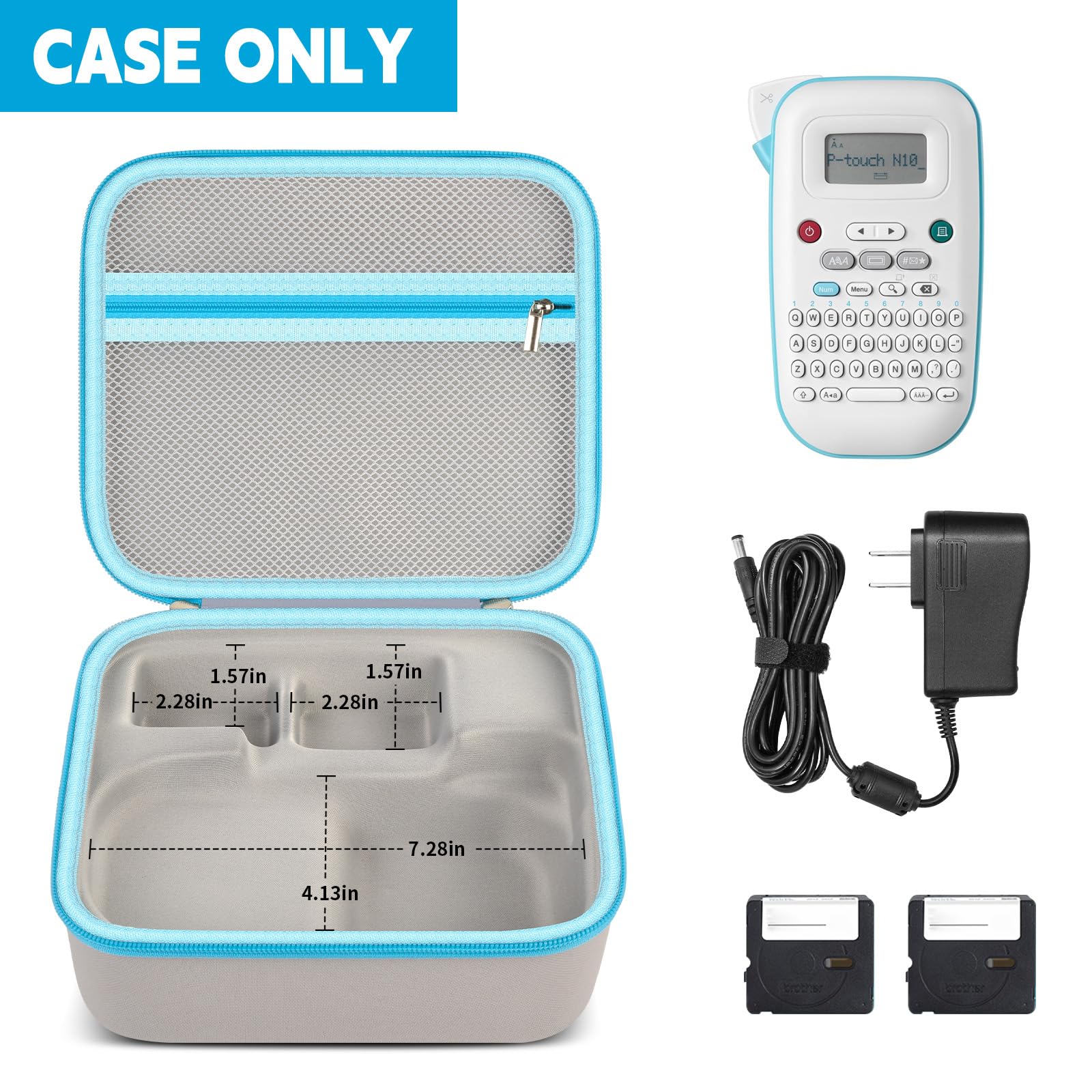 GWCASE Storage Case for Brother PT-N10 Personal Handheld Label Maker, Portable Carrying Holder Organizer for Label Tapes and Other Accessories（Bag Only）