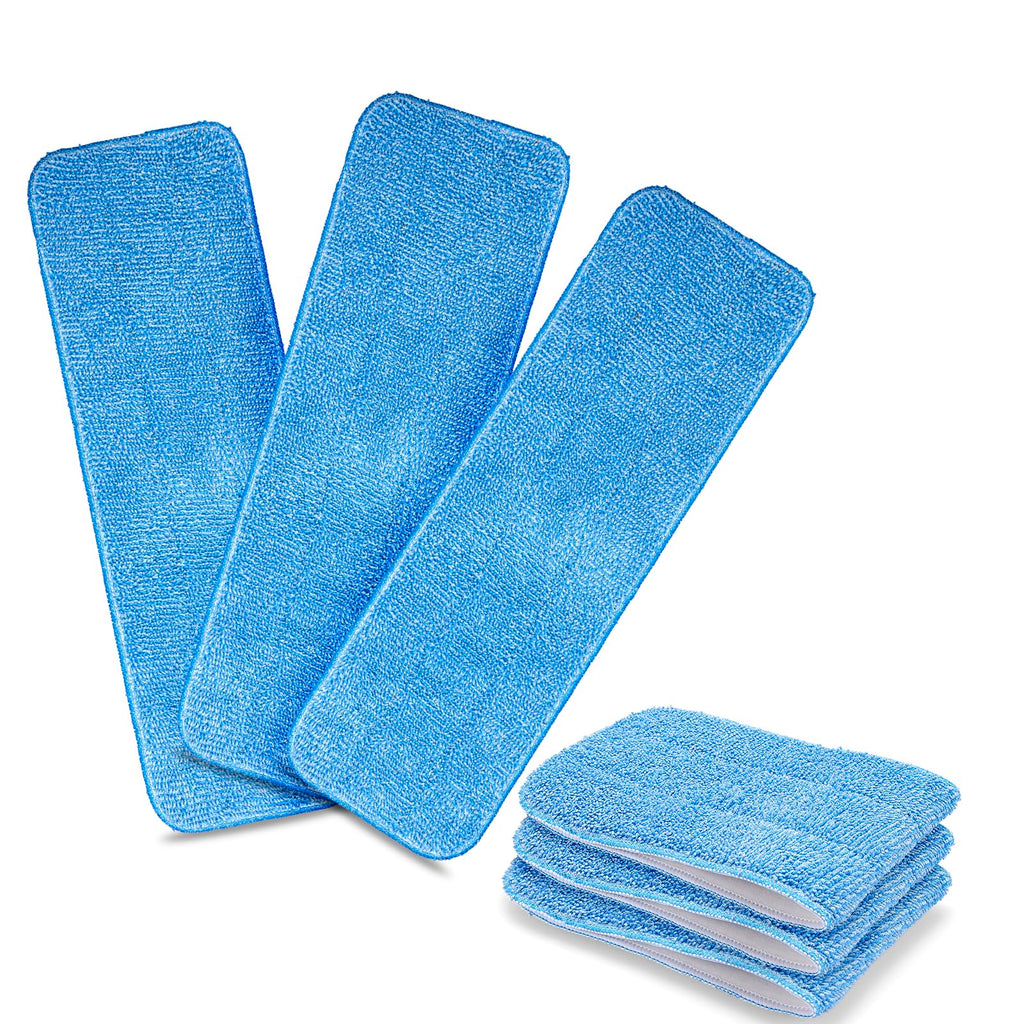HOMEE Microfiber Mop Replacement, 6 Pack 18''x 6'' Reusable Mop Heads Replacements, Compatible with Bona Floor Care System Wet/Dry Home & Commercial, Cleaning Scrubbing Floor Mop Pad - Blue