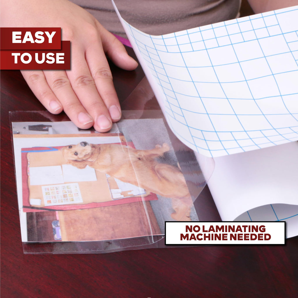 XFasten Self-Adhesive Laminating Sheets, 9 x 12 Inches (50-Pack), 4.76 Thickness Yellowing Resistant Seal Sealing Laminating Sheets Bulk, No Heat Self Laminating Sheets, Clear Sheets