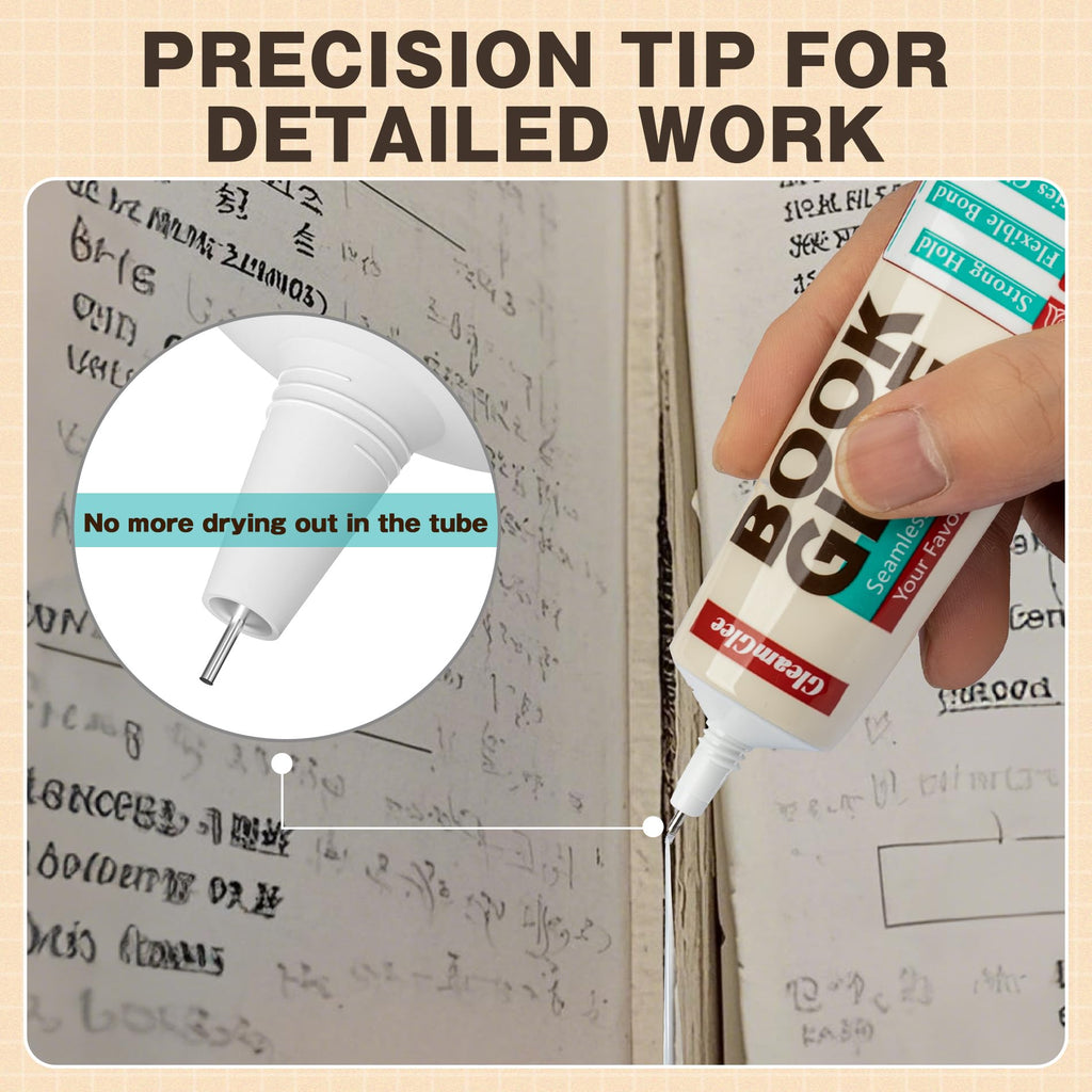 Book Glue, 120ml Permanent Bookbinding Repair Glue, Acid-Free, Dries Clear, Flexible - Ideal for Repairing Bookbinding, Framing, Collage, Paper Art and Crafts