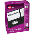 Two Pocket Folders, Black, Paper, 8-1/2" x 11"