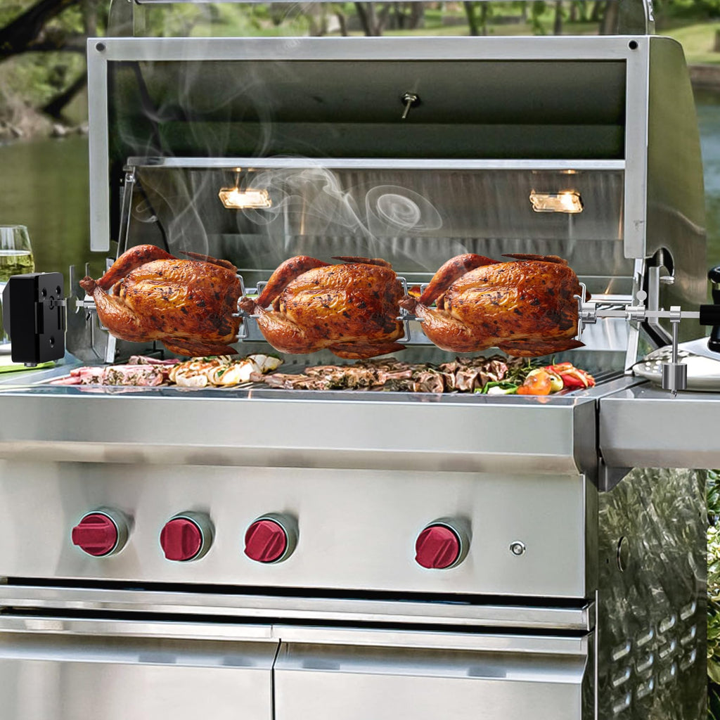 onlyfire Double Sided 4 Pronged Rotisserie Fork for Most Grills, Fits 5/16" Square Rotisserie Spit Rods, 2 PCS