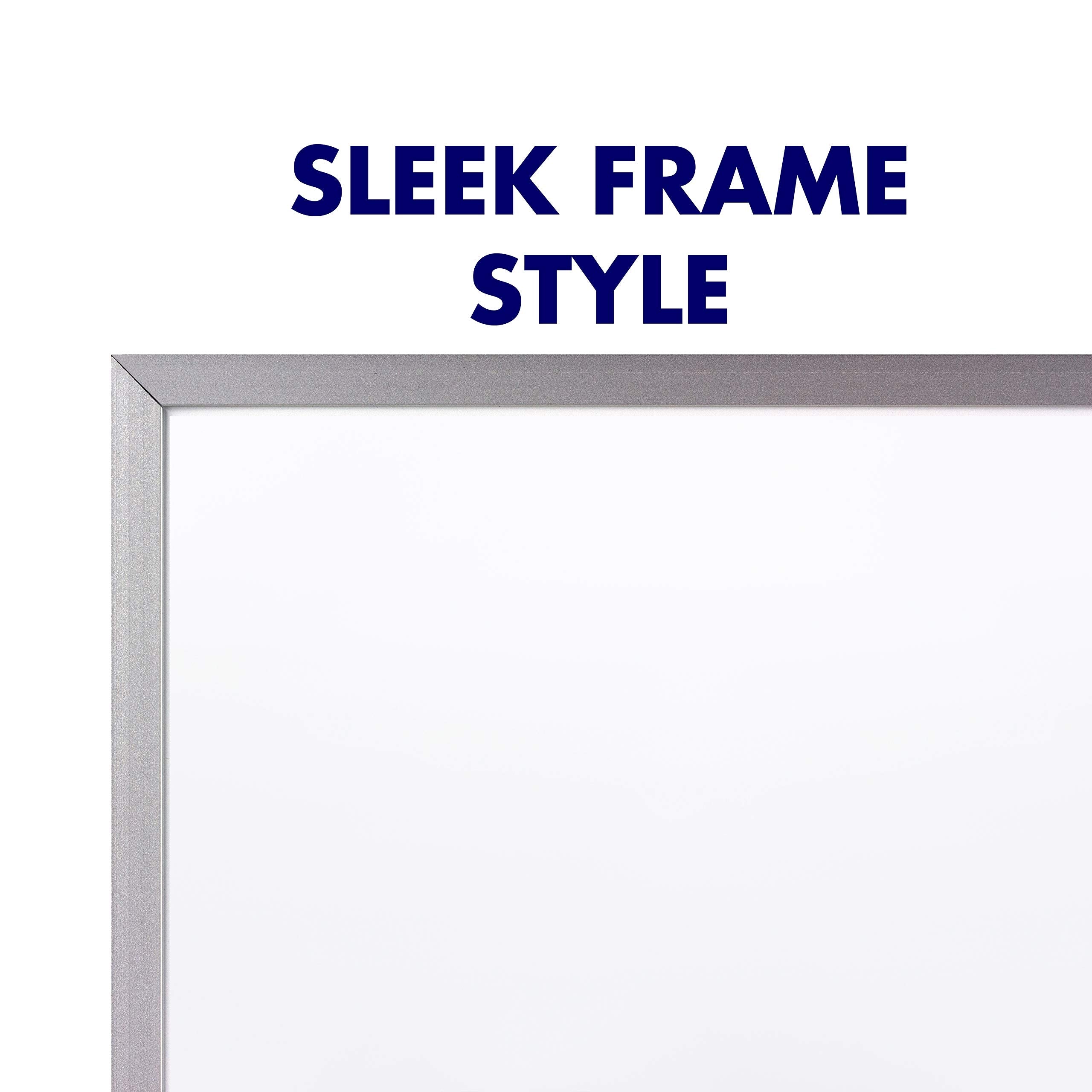 Quartet Slim Magnetic Combination Dry Erase Whiteboard Calendar & Corkboard - 23” x 17" Combo White Board & Cork Bulletin Board - Small Message Board for Wall - White Slim Aluminum Frame (6447415861)