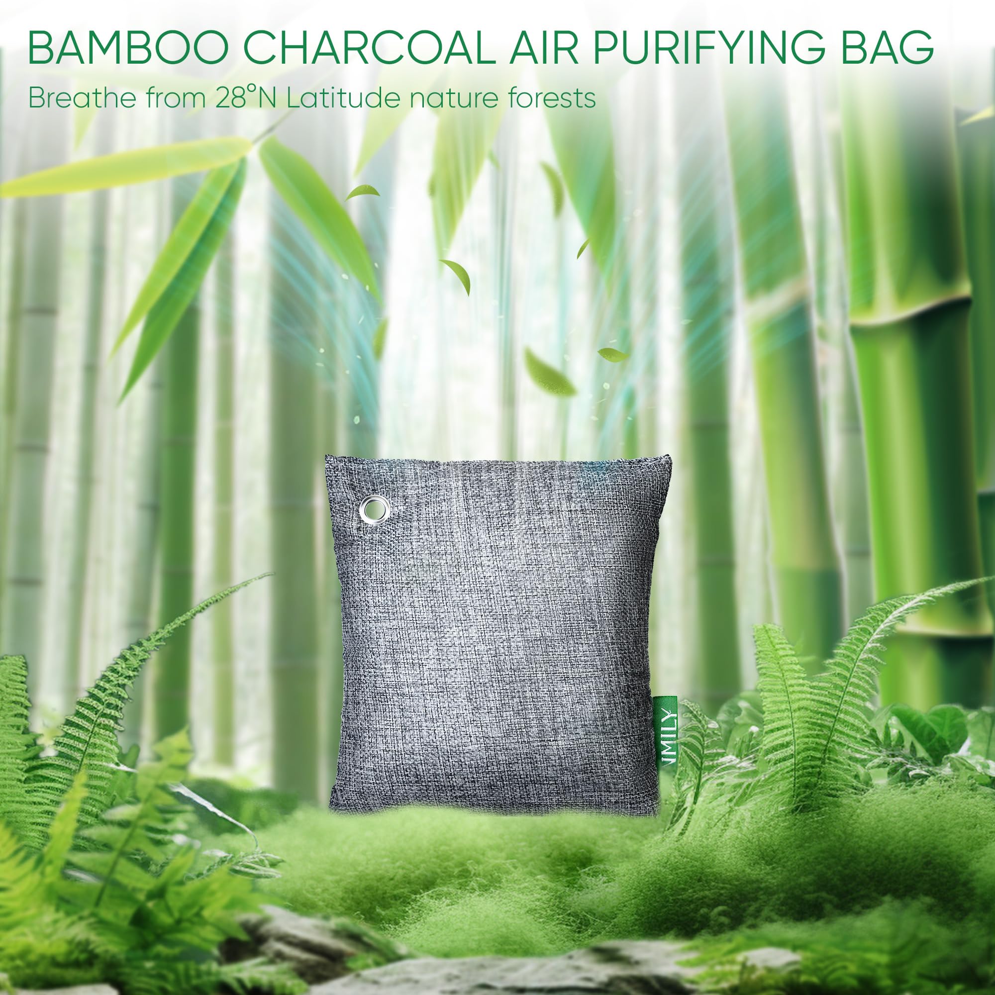 Activated Charcoal Odor Absorber, Large 4x500g w Hooks Nature Odor Remover for Strong Odor, Bamboo Charcoal Air Purifying Bags, Odor Eliminator for Home Car Closet Pet, Smoke Deodorizer