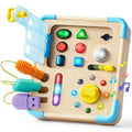 Electronic Busy Board – Montessori-Inspired Pretend Toy with 15 LED Lights & 9 Sound Effects, 5 Interactive Switches & Plugs, Sensory Fun, Early Development, Baby Toys Age 18M+ Old