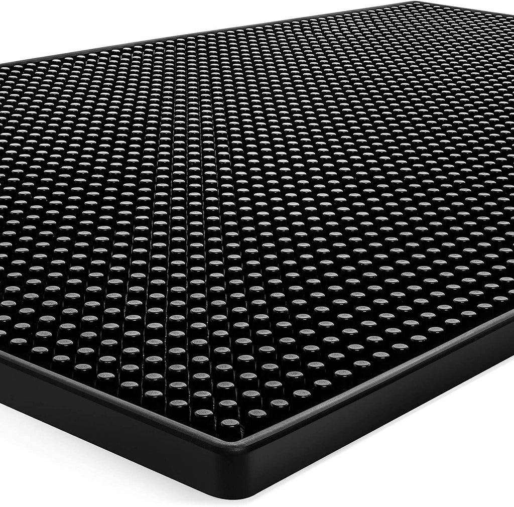 Tebery 2 Pack Rubber Bar Mat 18 x 12, Thick Durable and Stylish Black Bar Spill Mat. Non Slip, Non-Toxic, Service Mat for Coffee, Bars, Restaurants Counter Top