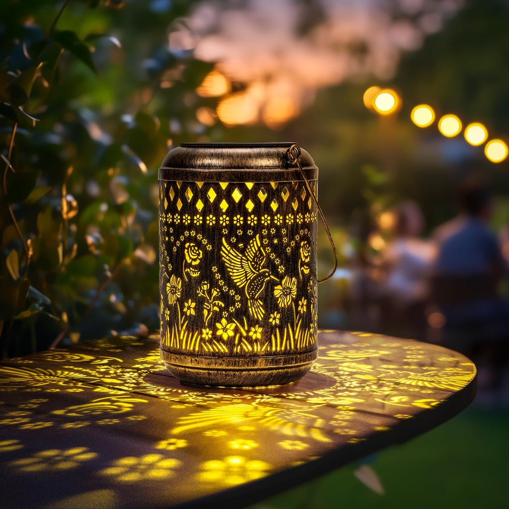 SUNCKET Solar Lanterns Outdoor Hanging Waterproof,Hummingbird Garden Decor Gifts for Women Mom, Solar Lights Metal Decoration Outside for Yard, Patio,Garden,Backyard,Porch
